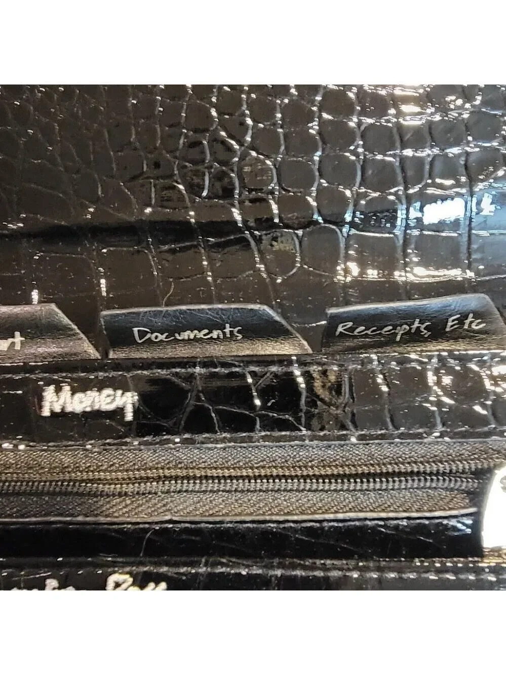 Miamica File & Fly Travel Organizer Wallet - Faux Croc Finish